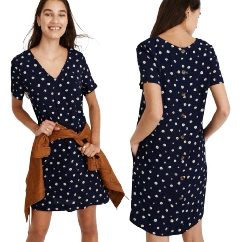 Madewell Women’s Button Back Easy Dress Daisy Dots Size Medium